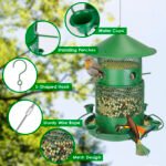 3-Tier Large Capacity Metal Hanging Bird Feeder with Water Cups & Perches - Image 9