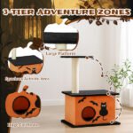 Halloween Cat Tree with Sisal Scratching Post and Plush Condos - Image 4