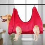 Flannel Dog Grooming Hammock - Blue, Rose Red, Gray - Image 7