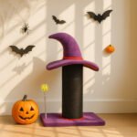 Wizard Hat Cat Scratching Post with Spring Toy - Purple