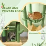 Adjustable Floor-to-Ceiling Cat Tree with Hammocks & Scratching Posts - Image 4