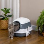 Modern Enclosed Cat Litter Box with Scoop & Air Freshener