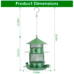 3-Tier Large Capacity Metal Hanging Bird Feeder with Water Cups & Perches - Image 3