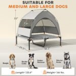 Elevated Outdoor Dog Bed with Canopy and Cooling Pad - Image 4