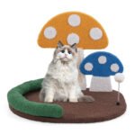 3-in-1 Multifunctional Mushroom Cat Tree with Scratch Board & Bed - Image 3