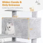56-Inch Grey Multi-Level Cat Tree Tower with Scratching Posts - Image 8