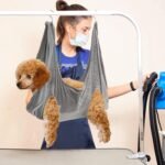 Flannel Dog Grooming Hammock - Blue, Rose Red, Gray