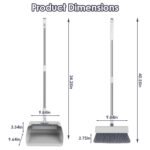 4-in-1 Adjustable Broom and Dustpan Set with Small Brush - Image 2