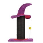 Wizard Hat Cat Scratching Post with Spring Toy - Purple - Image 5
