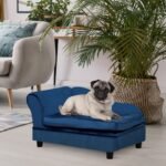 Luxury Small Dog Bed with Hidden Storage in Blue - Image 3