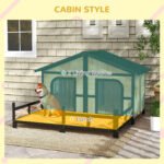 Large Rustic Wooden Dog House with Porch Deck - Image 5