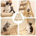 Wooden Cat Tower with Scratching Posts & Climbing Net - Image 10
