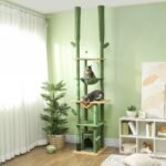 Adjustable Floor-to-Ceiling Cat Tree with Hammocks & Scratching Posts