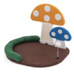 3-in-1 Multifunctional Mushroom Cat Tree with Scratch Board & Bed - Image 9