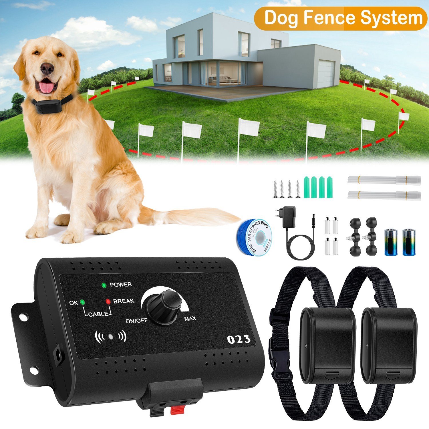 42370e1d-3410-4392-82c4-f597714d4564.jpg Electric Underground Dog Fence System with Dual Adjustable Collars - Image 1