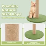 Tall Green Cat Scratching Post with Toys and Palm Tree Design - Image 7