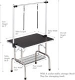 Adjustable Folding Dog Grooming Table with Storage Rack - Image 4