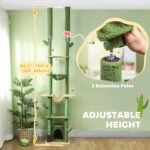 Adjustable Floor-to-Ceiling Cat Tree with Hammocks & Scratching Posts - Image 3