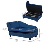 Luxury Small Dog Bed with Hidden Storage in Blue - Image 6