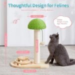 Mushroom Cat Scratching Post with Interactive Ball Toy - Image 9