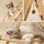 Wooden Cat Tower with Scratching Posts & Climbing Net - Image 7