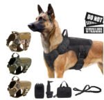 Tactical Camouflage Dog Harness and Leash Set - Durable Nylon