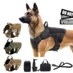 Tactical Camouflage Dog Harness and Leash Set - Durable Nylon