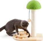 Mushroom Cat Scratching Post with Interactive Ball Toy