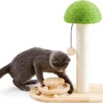 Mushroom Cat Scratching Post with Interactive Ball Toy