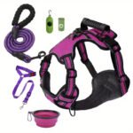 Adjustable Camouflage Dog Harness with Collapsible Bowl - Image 2