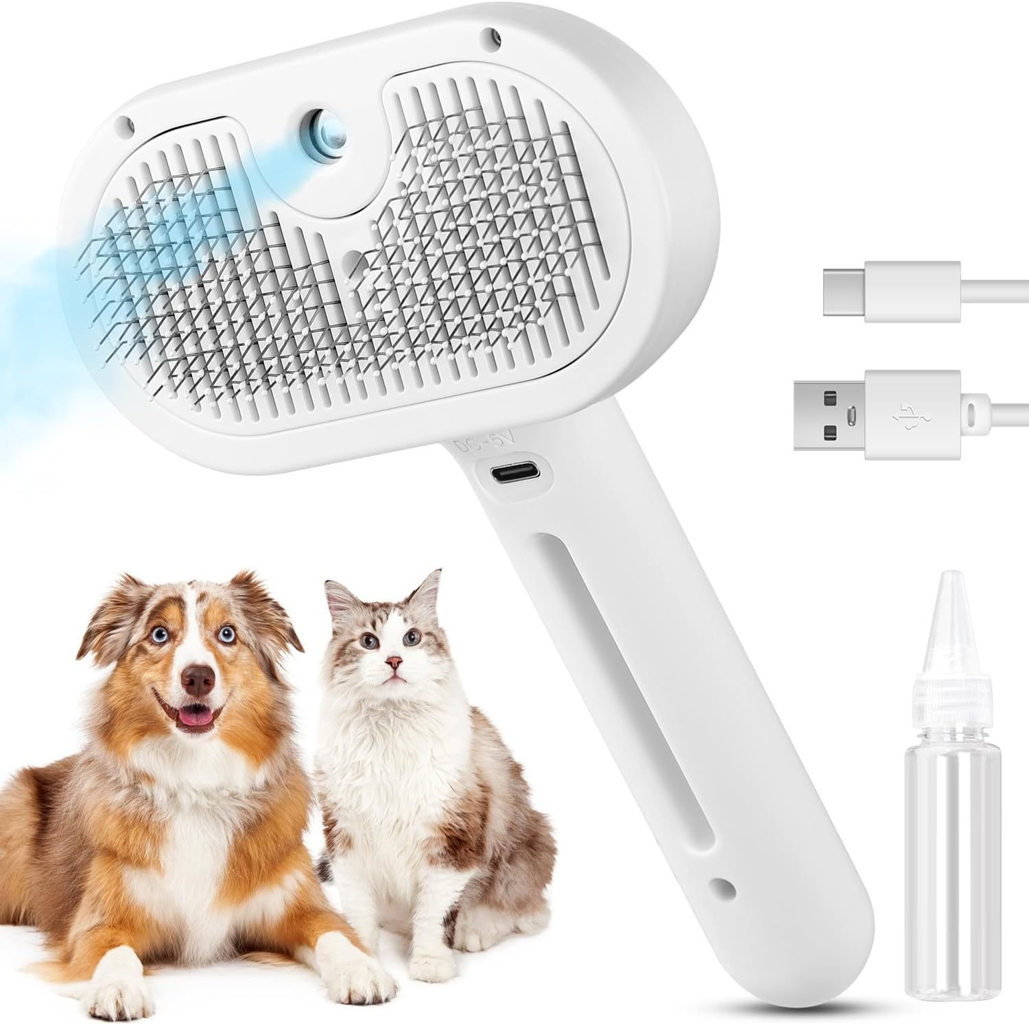 64dd5f19-e157-436f-9e53-3b00dcb96770.jpg 3-in-1 Pet Steam Brush with Spray for Cat and Dog Grooming - Image 1