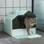 Covered Cat Litter Box with Drawer, Deodorizers & Scoop