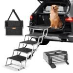 Adjustable 5-Step Dog Stairs for Cars and SUVs - Up to 150 lbs