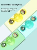 Interactive Cat Toy in Blue and Yellow - Image 2