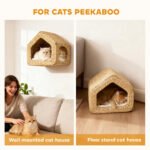 Wall Mounted Cat House with Washable Cushion - Natural Seagrass - Image 5