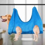 Flannel Dog Grooming Hammock - Blue, Rose Red, Gray - Image 6
