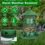 3-Tier Large Capacity Metal Hanging Bird Feeder with Water Cups & Perches - Image 5