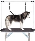Adjustable Folding Dog Grooming Table with Storage Rack - Image 2