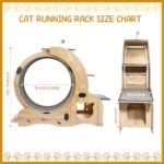 6-in-1 Indoor Cat Exercise Wheel with Natural Wood Finish - Image 3