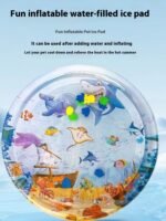 Inflatable Cat Water Playmat with Ocean and Shark Designs - Image 5