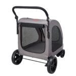 Pet Stroller with 4 Wheels and 160lbs Capacity, Portable Dog Carrier