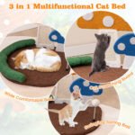 3-in-1 Multifunctional Mushroom Cat Tree with Scratch Board & Bed - Image 5