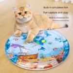 Inflatable Cat Water Playmat with Ocean and Shark Designs - Image 2