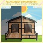 Large Rustic Wooden Dog House with Porch Deck - Image 6