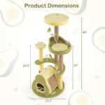 Multi-Level Avocado Cat Tree with Plush Perches & Scratching Posts - Image 7