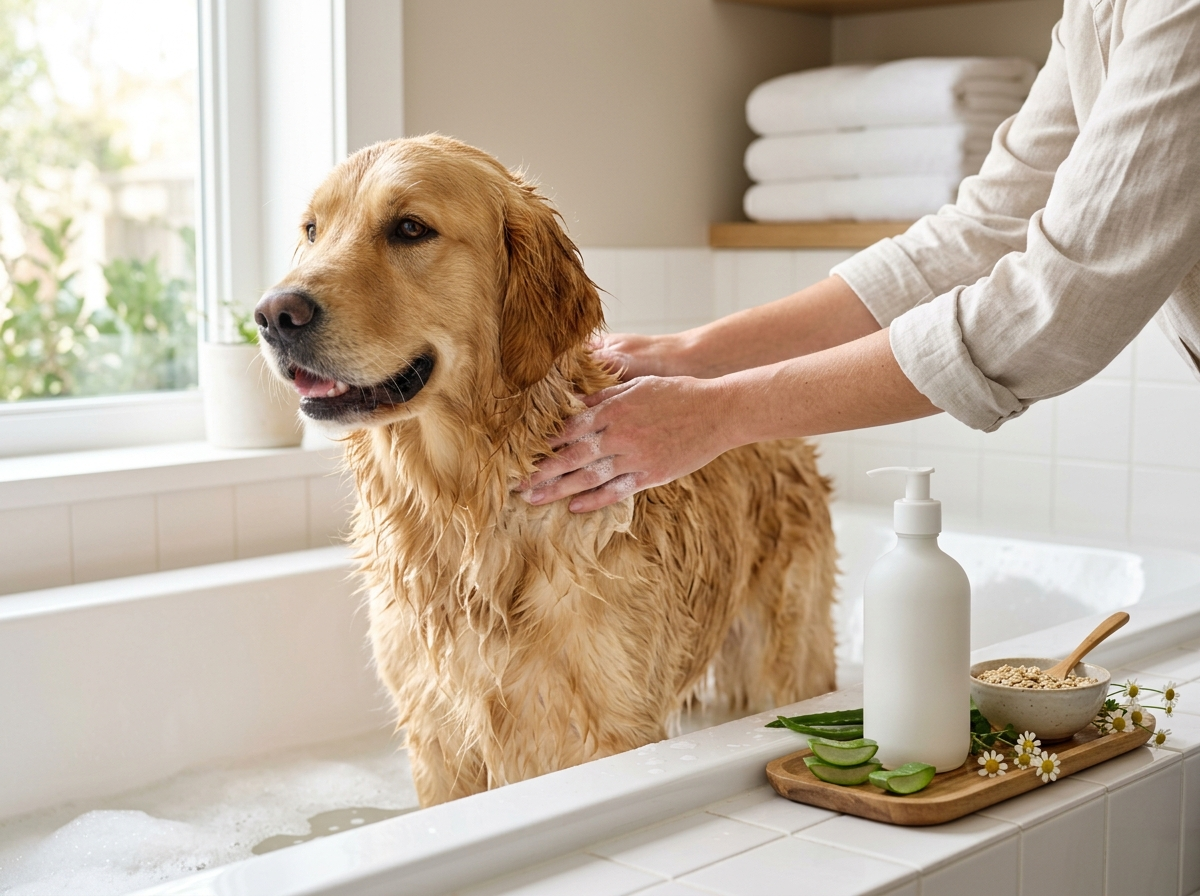 Golden_retriever_taking_a_bath