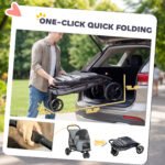 Gray 3-Wheel Pet Stroller for Medium Dogs with Quick Fold - Image 8