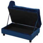 Luxury Small Dog Bed with Hidden Storage in Blue - Image 8