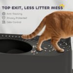 Stainless Steel Top-Entry Cat Litter Box with Scoop - Black - Image 2