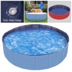 Foldable Portable Dog Swimming Pool with Drain Valve - 63 Inch - Image 4